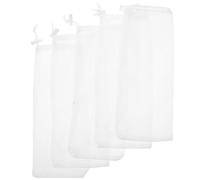 Ciieeo 5pcs Polyester Birds Feeding Drawstring Bags 12x28cm Mesh Hanging Bird Feeder Nets for Wild Finch Food Supply Backyard Garden