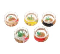 Ciieeo 5Pcs Realistic Mini Aquarium Fish Tank Figurines Goldfish Model Set for Desktop Decor, Dollhouse Accessories, Micro Landscape Ornament for Home and Garden