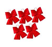 Ciieeo 5pcs Red Fabric Christmas Bows for Tree Decoration Wreaths Gift Wrapping Stylish Cute Bowknots for Indoor Outdoor Holiday Party Wedding Crafts