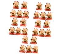 Ciieeo 5pcs Solar Powered Waving Arm Plastic Cat Figurine Ornament White Maneki Neko for Car Home Office Decor Energy Saving Desktop Craft Feng Shui Lucky Mascot Gift