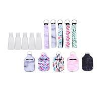 Ciieeo 5pcs Travel Hand Washing Bottles with Cover, Wrist Lanyard and Refillable Small Empty Liquid Containers for Airport Toiletries and Personal Care Random Style