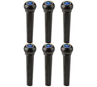Ciieeo 6 Pcs Black Plastic Guitar Bridge Pins with Blue Cat’s Eye Inlay, String Fixing Nail Peg Set for Acoustic Guitar Accessories