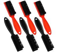 Ciieeo 6 Pcs Nylon Hair Clipper Cleaning Brushes with Handle, Barber Trimmer Tools Set for Men's Hair Styling, Sturdy Black and Red Brushes for Salon and Home Use