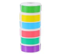 Ciieeo 6 Rolls Portable Label Printer Paper Rolls 4X1.2Cm Plain White Self-Adhesive Sticker Labels Multi-Color for Product Pricing and Packaging Labeling in Retail and Office Use