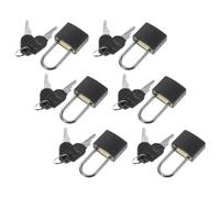 Ciieeo 6 Sets Mini Metal Padlocks Keys for Lockers, Diaries, Jewelry Boxes - Small Portable Safety Locks for Luggage, Handbags, and Storage Boxes in Black