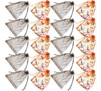 Ciieeo 60pcs Halloween Spider Mesh Bags Organza Drawstring Pouches For Candy Party Favors Snacks Party Supplies