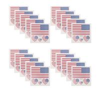 Ciieeo 60pcs Patriotic American Flag Temporary Tattoos with Vivid Colors and Easy to Adhere Paper Stickers for Fourth of July Celebrations and Flag Parties
