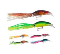 Ciieeo 6pcs 40g Soft Plastic Fishing Lures with Tentacles, Wear-resistant Artificial Squid Baits for Sea and River Fishing, Realistic Simulation Bionic Lures for Bass and Pike