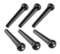 Ciieeo 6pcs Acoustic Guitar String Pins Black Sturdy Bridge Pegs for Ukulele and Folk Guitar