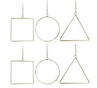 Ciieeo 6pcs Artificial Flower Hanging Garland Set Square, Triangle and Circle Iron Art Rings, Decorative Faux Wreaths for Home and Wall Decoration