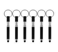 Ciieeo 6pcs Black Alloy Pen Stylus for Touch Screens with High Sensitivity and Multifunctional Features, Mini Stylus Pens Keychain for Phones and Tablets, Tablet Accessories
