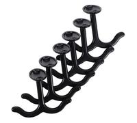Ciieeo 6pcs Black Zinc Alloy Double Prong Ceiling Hooks Space Saving Heavy Duty Coat and Hat Hangers for Kitchen Bedroom Entryway with Elegant European Design