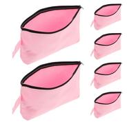 Ciieeo 6pcs Canvas Zipper Pouch Stationary Storage Bag with Blank Surface for Personalization Secure Zipper Closure for Professionals and Makeup Artists Travel Organizer