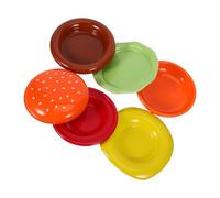 Ciieeo 6pcs Ceramic Burger Dipping Bowls with Stable Base Seasoning Plates for Soy Sauce Ketchup Vinegar and Snacks Stylish Condiment Dishes for Elegant Tableware