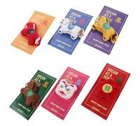 Ciieeo 6pcs Chinese New Year Plush Red Envelopes with 3D Horse Embroidery - Traditional Lucky Money Bags for Lunar Spring Festival, Prosperity Cash Packets