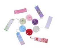 Ciieeo 6pcs Colorful Japanese Wind Chimes Vibrant Glass Flower Blossom Outdoor Bells for Garden Balcony Patio Window Decoration Traditional Edo Style Hanging Pendant Summer Home Ornament