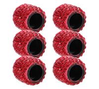Ciieeo 6pcs Diamond Valve Cap Tire Valve Caps for Motorcycles and Bikes Sparkling Design Full Diamond Decoration Polymer Clay Rhinestone Enhance Appearance Car Personalization