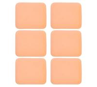 Ciieeo 6pcs Dual-use Makeup Sponges for Face Foundation and Setting Powder, Rectangle Cosmetic Puff Set in Soft Pink Skin Tone, Washable Wet and Dry Application for Precise Makeup