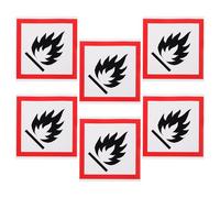 Ciieeo 6pcs Fire Safety Stickers for Trash Bins and Cans, PVC Self-Adhesive Flame Warning Labels, Weather Resistant Fire Safety Signs for Communities and Parks