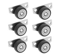 Ciieeo 6pcs Fixed Caster Wheels Silent Directional Furniture Casters for Side Mount Drawers Underbed Storage Cabinets Quiet Smooth Sliding Wheels