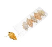 Ciieeo 6pcs Glitter Pinecone Ornaments Vintage Christmas Decor Sparkling Pine Baubles for Xmas Tree Doors Walls Multipurpose Seasonal Accents for Fall and Winter