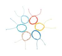 Ciieeo 6pcs Handmade Boho Bracelet with Rice Beads and Waxed Thread, Lightweight Braided Friendship Bracelet for Daily Wear and Outdoor Activities