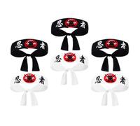 Ciieeo 6pcs Japanese Print Headbands Soft Polyester Samurai Headband for Cooking and Sports with Unique Design and Versatile Use