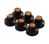 Ciieeo 6pcs Mini Bulb Holder E12 Screw Base Lamp Socket with Bakelite Material Round Flat Head Design, for Experiment Lighting Accessories and LED Light Holder Replacement