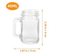Ciieeo 6pcs Mini Mason Jar Shot Glasses with Handle Household Liquor Cups for Whiskey Wine Beer Cocktails Wedding Birthday Party Use