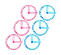 Ciieeo 6pcs Plastic Circle Protractor Set for Students, 360-degree Measuring Math Protractors in Blue and Pink, Office and School Technical Drawing Tools for Geometry and Drafting