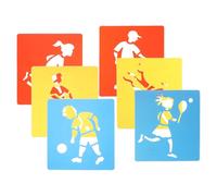 Ciieeo 6pcs Sports Drawing Templates Set, Reusable Plastic Stencils for Basketball, Football, Volleyball, Art and DIY Craft, Lightweight Sports Action Painting Stencils for Beginners