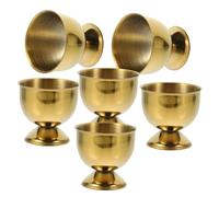 Ciieeo 6Pcs Stainless Steel Egg Holders Boiled Egg Cups Heat Resistant Corrosion Tabletop Stand for Soft Hard-Boiled Kitchen Dining Home