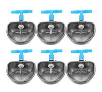 Ciieeo 6pcs Stainless Steel Rabbit Watering Bowls with Integrated Three-way Connector, Small Size Water Dispensers for Bunny Hutch and Pet Breeding Use