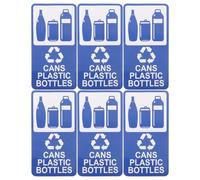 Ciieeo 6pcs Waterproof Recycling Stickers for Trash Bins, Self-adhesive Recycle and Waste Bin Labels, Fade-resistant Recycle Sticker Set for Home and Office Kitchen Management