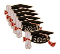 Ciieeo 6pcs Zinc Alloy Doctoral Hat Badge Pin with Sturdy Enamel Grad Cap Design, Stylish Graduation Festival Brooches for Party Decorations and Graduation Presents