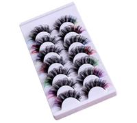 Ciieeo 7 Pairs False Eyelashes Voluminous Curl Lash Clusters with Color for Women Lashes Easy to Wear Chemical Fiber for Wedding and Party Makeup Artists and Professionals