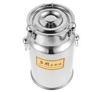 Ciieeo 7l Sealed Bucket Lidded Milk Can Stainless Steel Portable Wear-resistant with Handle and Lid Food Storage Bucket for Restaurants and Food Processing Plants