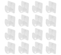 Ciieeo 8 Pairs Adhesive Curtain Rod Holders No Drilling White ABS Easy to Clean Secure Curtain Rods Simple Elegant Design Support Diameter 0.79In for Bathroom