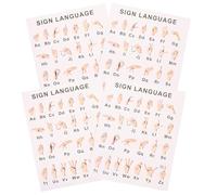 Ciieeo 8 Sheets Gesture Language Hanging Posters 18x24 Inch Paper Educational Teaching Gesture Language Alphabet Beautiful Design for Game Rooms Students