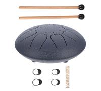 Ciieeo 8-tone Tongue Drum 6in Portable Titanium Steel Alloy Musical Instrument with Finger Cot Not Easy to Be Corroded for Children and Adult Music Lovers