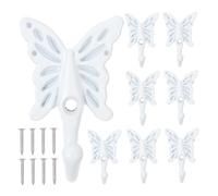 Ciieeo 8pcs Butterfly Wall Hooks Zinc Alloy Decorative Cabinet Hangers Sturdy Single Metal Clothes Hooks Space-Saving Coat Robe Pants Organizer for Closets and Wardrobes