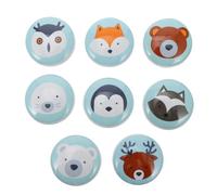 Ciieeo 8pcs Cartoon Ceramic Animal Drawer Pull Handles Cabinet Knobs Small Furniture Door Handles Nordic Style Room Decor Random Style