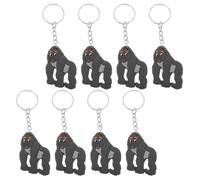 Ciieeo 8pcs Gorilla Keychain Pendant Animal Key Ring Pvc Simulation Gorilla Charms Birthday Party Favor for Boys and Girls Wildlife Hanging Ornaments