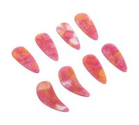 Ciieeo 8pcs Guzheng Finger Picks Dual-sided Large Red Nail Tips for Professional Performance and Practice - Curved Fingertip Protectors for Guzheng Playing