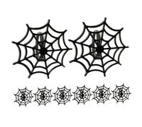 Ciieeo 8pcs Halloween Spider Web Napkin Rings Black Napkin Holder Buckles for Party Dinner Wedding Banquet Table Decor Standard Fall Ornament