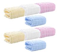 Ciieeo 8pcs Muslin Washcloths for Babies Ultra Soft Cotton Burp Cloths Sturdy Borders and Maximum Absorbency 11.8x11.8 Inch Square Towels for Daily Care and Nursery Use