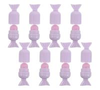 Ciieeo 8pcs Reusable Mini Lip Brush Set with Caps Portable Lavender Silicone round Head Brushes for Beginners for Outdoor Scenarios and Lipstick Lip Gloss