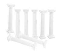 Ciieeo 8pcs Roman Column Decoration Aquarium Roman Ornament Cake Pillar Decorative Plinths Tiered Cake Stand Base Temple Roman Pillars Statue Column Stand Marble Rod White Plastic