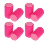 Ciieeo 8pcs Rose Red Sponge Hair Rollers Self Adhesive Small Curlers for Women Long Hair Styling Bangs Set for Heatless Curling