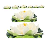 Ciieeo 8pcs Simulated Lotus Leaf Water Lily Fish Tank Decorations Aquatic Plants Simulation Lotus Fake Flower Simulated Plastic Leaves Aquarium Decorate Eva White